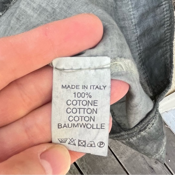 Inizio Lightweight Cotton Button Down Hooded Jacket In Charcoal Sz M - Picture 4 of 11